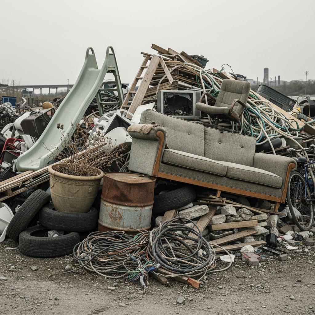 professional junk hauler sorting items for donation and recycling