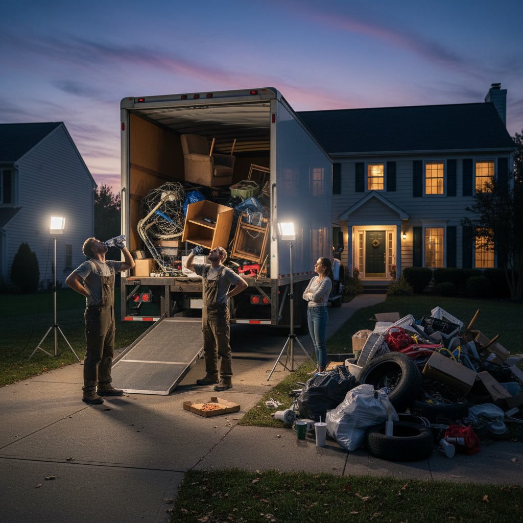 Cleaned out residential garage after professional junk removal service completion