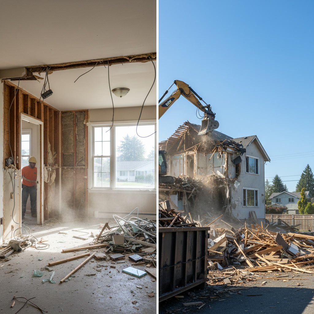 Comparison of light demolition tools and equipment used for interior renovation projects
