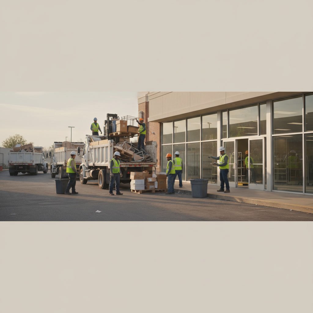 retail store cleanout with organized junk removal crew loading truck